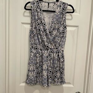 B JEWEL Blue and White Romper - Size S